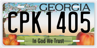 GA license plate CPK1405