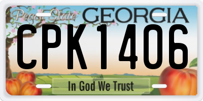 GA license plate CPK1406