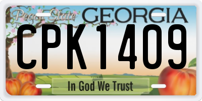 GA license plate CPK1409