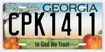 GA license plate CPK1411