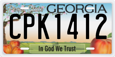GA license plate CPK1412