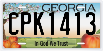 GA license plate CPK1413