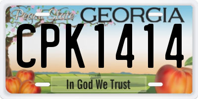 GA license plate CPK1414