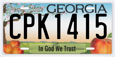 GA license plate CPK1415