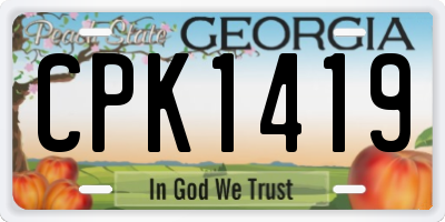 GA license plate CPK1419