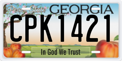 GA license plate CPK1421