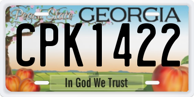 GA license plate CPK1422