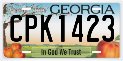 GA license plate CPK1423