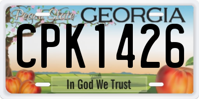 GA license plate CPK1426