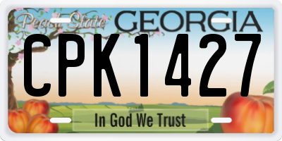 GA license plate CPK1427