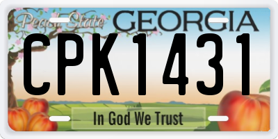GA license plate CPK1431