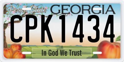 GA license plate CPK1434