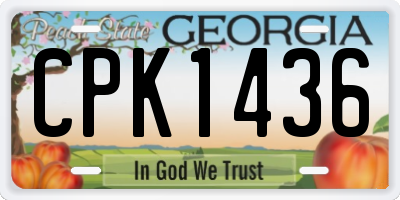 GA license plate CPK1436