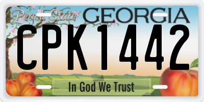 GA license plate CPK1442