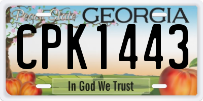GA license plate CPK1443