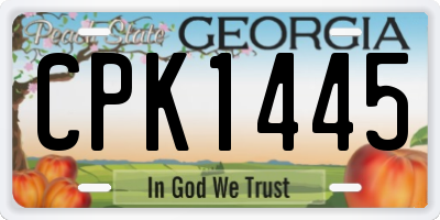 GA license plate CPK1445