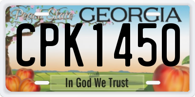 GA license plate CPK1450