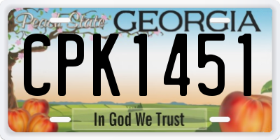 GA license plate CPK1451