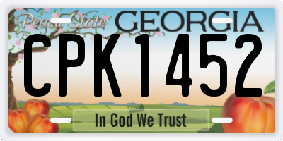 GA license plate CPK1452