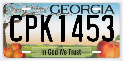 GA license plate CPK1453