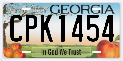 GA license plate CPK1454