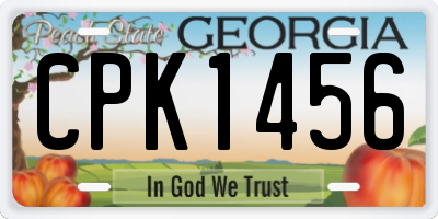 GA license plate CPK1456