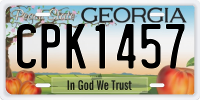 GA license plate CPK1457