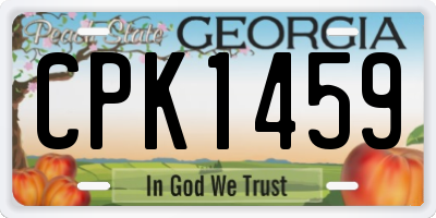 GA license plate CPK1459
