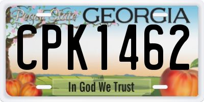 GA license plate CPK1462