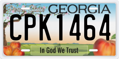 GA license plate CPK1464