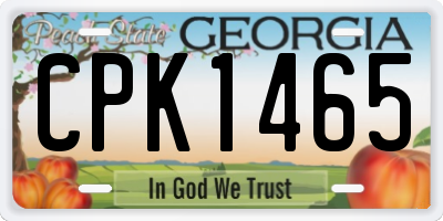 GA license plate CPK1465