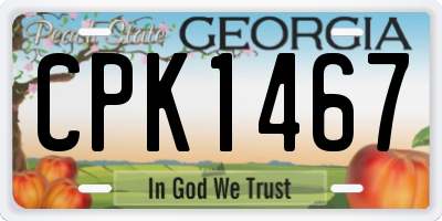GA license plate CPK1467