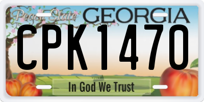GA license plate CPK1470
