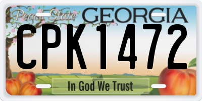GA license plate CPK1472