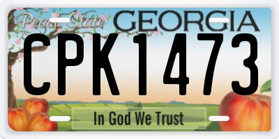 GA license plate CPK1473