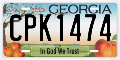 GA license plate CPK1474