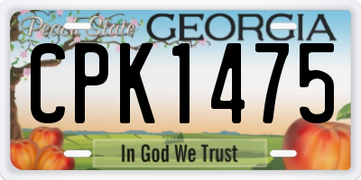 GA license plate CPK1475