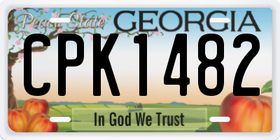 GA license plate CPK1482