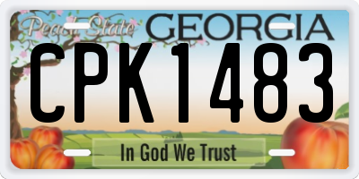 GA license plate CPK1483