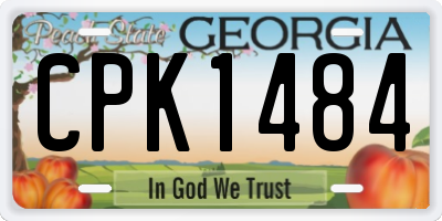 GA license plate CPK1484