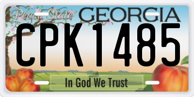GA license plate CPK1485