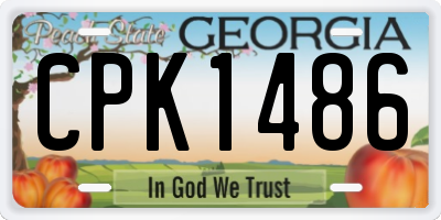 GA license plate CPK1486