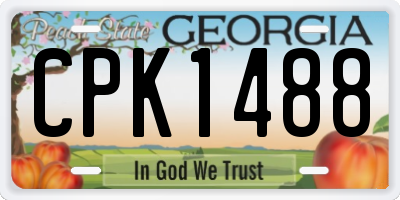 GA license plate CPK1488