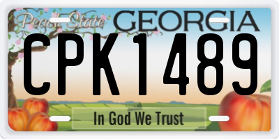 GA license plate CPK1489