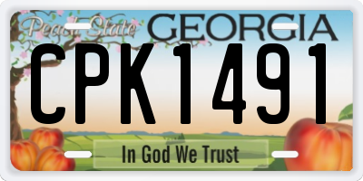 GA license plate CPK1491