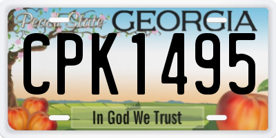 GA license plate CPK1495