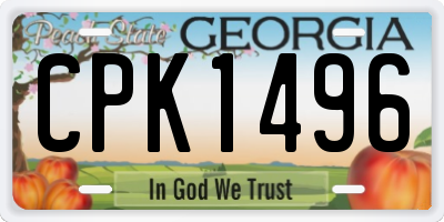 GA license plate CPK1496