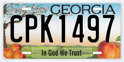 GA license plate CPK1497