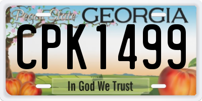 GA license plate CPK1499