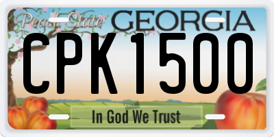 GA license plate CPK1500